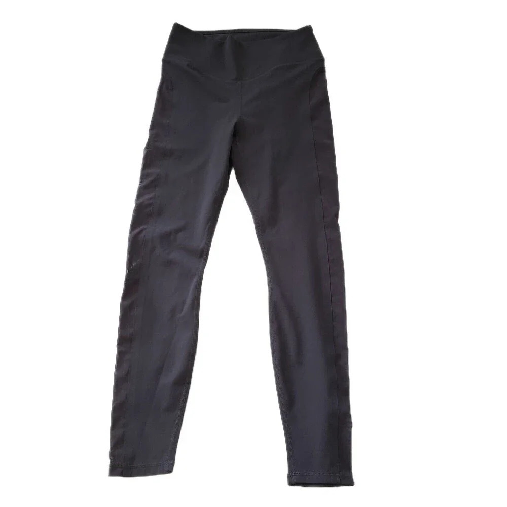Fabletics pureluxe leggings dark gray shear side panel S/M see measurements